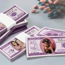 Custom Wedding US Dollar Banknotes, 20/40/60/80/100/200/400 Pcs, Marriage Anniversary Prop Money, Personalized $100 Bills With Your Photo, Engagement Party Game Fake Banknotes, Customized Photo US Dollar Banknotes, Fake Money With Photo, Bachelor Party Game Prop Banknotes, Prop Banknotes - Purple - View 7