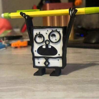 SPONGEBOB 1 Pieza Soporte para bolígrafos con diseño de Graffiti de Bob Esponja, soporte de escritorio creativo y decorativo con diseño de dibujos animados, regalo divertido para niños