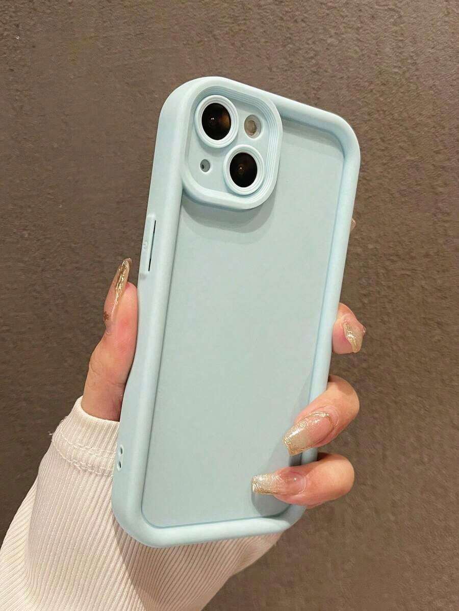 Minimalist Thick Anti-Drop Blue Phone Case, Compatible With IPhone 17 Pro Max/17 Pro/17 Air/17/16 Pro Max/16/16 Pro/16 Plus/16E/15/15 Plus/15 Pro/15 Pro Max/11/12/13/14 Pro Max/XS/XR/11 Pro/11 Pro Max/12 Pro/12 Pro Max/13 Pro/13 Pro Max/7 Plus/14 Pro/14 Pro Max/14 Plus/7 Plus/8 Plus/8/SE2/13 Mini/12 Mini, Soft - 黑色 - 查看 1