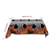 1/36 buc Față de masă dreptunghiulară și rotundă cu model de dovleac de desene animate în stil gotic de Halloween, pisică neagră, copac gol, potrivită pentru petreceri de sărbători, reuniuni de familie, decor festiv, bucătărie, sufragerie, sufragerie, banchet de hotel
