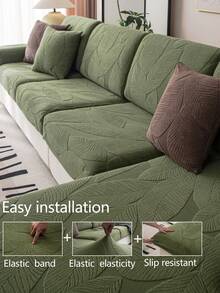 1pc Stretch Sofa Cover, Non-Slip Full Coverage Sofa Seat Cover, All Season Universal Sofa Cushion Cover, Fabric Thickened Sofa Blanket, Machine Washable, Dust-Proof, Pet-Friendly, Home Decor, Adjustable For Corner Sofa, Bedroom, Office, Living Room 1/2/3/4 Seater - Green - View 7