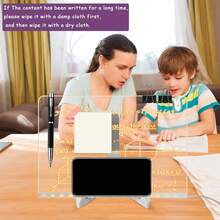 LED Acrylic Message Board With Stand – 11.8"X7.9" Glow Dry Erase Board With 12 Colored Markers, Light-Up Memo Board For Drawing, Notes & Decor - trong suốt - Xem 8