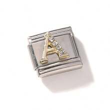 1/5/10pcs Elegant Zirconia Inlaid 26 English Letter Pendant Modules - Can DIY Bracelets, Bangles, Rings, Ideal Gift Choice