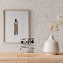 1 Stück Acryl-Wertschätzungsplakette für Chef, Lehrer - Motivierendes Dankeschön-Geschenk, Büro-Schreibtisch Dekoration mit Holzständer