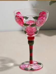 1 Pc, 250ML, Artificial Hand Painted Crystal Red Wine Glass, Cocktail Glass, Margarita Glass, Suitable For Home, Holiday Gatherings And Parties