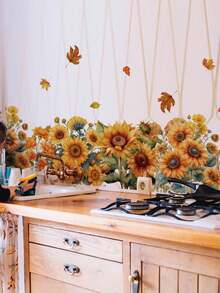 1PC Removable PVC Wall Decals – [Butterfly Pink Vine, Sunflower]Self-Adhesive Waterproof Wall Stickers For Home Decor, Room Decor, Wall Decor, And Kitchen – Easy To Apply, Ideal For Living Room, Bedroom, Or Office