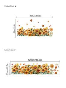 1PC Removable PVC Wall Decals – [Butterfly Pink Vine, Sunflower]Self-Adhesive Waterproof Wall Stickers For Home Decor, Room Decor, Wall Decor, And Kitchen – Easy To Apply, Ideal For Living Room, Bedroom, Or Office