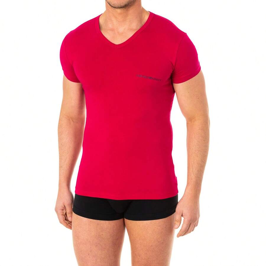 Emporio Armani Men's Short-Sleeved V-Neck T-Shirt 110810-8P717 - 24/48 Hour Delivery To The Peninsula And The Balearic Islands - 粉色 - 查看 1