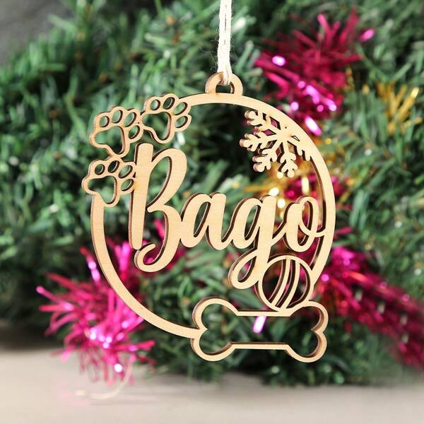 1 Stück personalisierte Haustier Weihnachtsbaum Kugeln Weihnachtsbaum Dekoration personalisierte Ornamente Laser geschnitten Haustier Namen Weihnachten personalisierte Geschenkanhänger Haustier Name Dekoration, personalisierte Haustier Artikel, geeignet für Menschen, die kleine Hunde halten, personalisierte Namensornamente mit Pfoten Form und Schneeflocken Element, Holzornament für Bäume, Dekoration, Hängeaccessoires Ornamente Gedenk Dekoration, personalisierte Ornamente, Szenen Dekoration Hochwertige Personalisierung