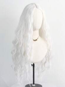 Long White Wavy Wig: Perfect For Creating A Terrifying Ghost, Vampire Or Witch Look, Ideal For Role-Playing And Horror-Themed Events - White - View 3