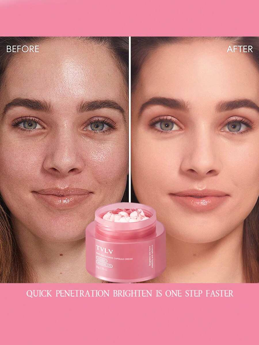 Krim Kapsul Niacinamide Merah Muda - Krim Wajah Essence Pelembap, Melembapkan, Menutrisi, Meratakan Warna Kulit - MultiWarna - View 1