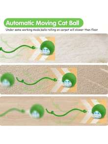 1 Pieza Pelota interactiva inteligente, juguetes para amantes de los perros y mamás de perros, juguetes para amantes de los gatos y mamás de gatos, pelota automática inteligente de 360° que se mueve por sí sola, para entretenimiento de mascotas, suministros y regalos para amantes de perros/gatos y mamás de perros/gatos, viene con una cuerda y una pelota de saltar