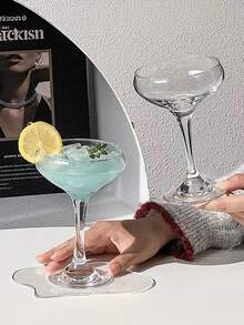 Bộ 2/6 ly thủy tinh pha lê dùng để uống Martini, nước ép, sâm panh, sữa chua, thích hợp cho nhà hàng, tiệc chiêu đãi, liên hoan, họp mặt, đám cưới, làm quà tặng. - Trong sáng - Xem 5