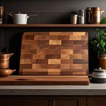 1pc Premium Rosewood Cutting Board - Double-Sided Hygienic, Essential For Kitchen, Suitable For Cutting Meat, Cheese, Bread, Vegetables And Fruits - Rustic Design, Natural Wood Grain, Ideal For Home And Professional Use, Smooth Texture Food Preparation Board