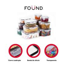 Set 12 Recipiente Hermetico Contenedor Alimentos Almacenar FOUND HOME FHM_RH-01 - transparente - Ver 4
