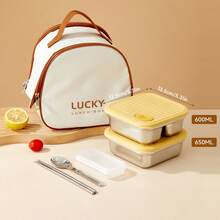 Caja de almuerzo portátil de acero inoxidable 304, caja bento hermética a prueba de fugas para ensalada de frutas, recipiente de almacenamiento de alimentos resistente al frío y al calor, caja conservadora de frescura, contenedores de almuerzo de gran capacidad, aptos para refrigerador y microondas, adecuados para uso estudiantil y adulto en la escuela, la oficina, campamentos al aire libre, picnics y viajes