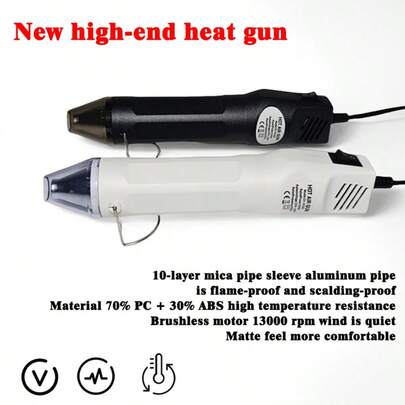 New High-End Handheld Mini Hot Air Gun, Heat Shrink Tubing Shaping Tool, Rubber Stamp, DIY Pottery Clay Heating Hair Dryer