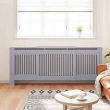 vidaXL Cubierta de radiador de MDF de 205 cm - Gris - Ver 3