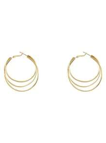 1 Pair Korean Style Drip Oil Hoop Earrings, Exaggerated Small Earrings For Women, Elegant French Vibe Circular Pendant Earrings