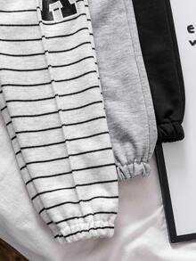 Bhchntiy 3 Stücke/Set Baby/Kleinkind Unisex Buchstabe A Muster, gestreift & einfarbig Lässig Mode Hosen Set, Herbst/Winter