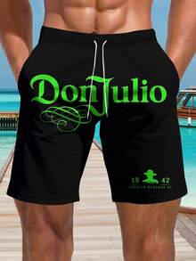 Men's Hawaiian Style 3D Print Casual Beach Shorts - Quick Dry, Drawstring Waist, Perfect For Summer Outings