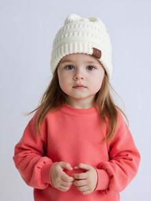 1/2 件婴儿无檐帽柔软温暖针织婴儿冬帽，可爱新生儿和幼儿冬帽 - Winter Hat - 查看 3