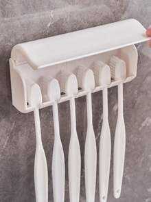 1. Nieperforowany uchwyt na szczoteczkę do zębów montowany na ścianie, Zakryty uchwyt na szczoteczkę elektryczną do łazienki, Stojak na pastę do zębów, 2/5/6-szczelinowy, samoprzylepny pojemnik na szczoteczkę do zębów, Przybory łazienkowe, Codzienne potrzeby na Boże Narodzenie i Nowy Rok