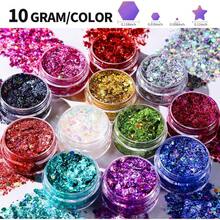 Teenitor Face Glitter Gel Set, No Glue Body Glitter, Festival Makeup Glitter For Face, Body, Hair, Total 120g/4.23oz, 12 Color - 3,5mm/3mm/1mm/0,2mm - Xem 3