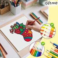 GDTME 1 本可爱的圣诞主题涂色书，适合青少年和成人，内含随机贺卡 - 创意手工，日常休闲活动，送给家人和朋友的完美礼物，适合生日、新年派对、万圣节、圣诞节和其他节日礼物（温馨空间涂色） - 彩色 - 查看 6