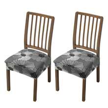 1/2/4/6pcs Printed Stretch Removable & Washable Dining Chair Seat Covers Room Decor Home Decor
