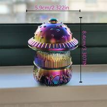 1pc New Mushroom Shaped 4-Layer Metal Grinder Smoking Accessory, Metal Herb Grinder, Available In Colorful/Red And Blue Colors - Multicolor - View 4