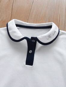 Girls' White Cotton Stretch Undershirt - White - View 4