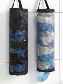 1 pieza Organizador de bolsas de plástico montado en la pared, adecuado para el hogar, la cocina, fiestas de playa de verano, alimentos, camping, organización, decoración de habitaciones, accesorios de cocina, suministros para el hogar y la cocina del Día de San Valentín - Multicolor - Ver 6