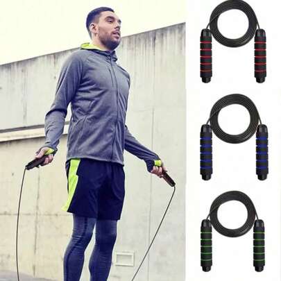 1 pièce Corde à sauter à roulement de vitesse avec poignée en ABS, accessoires de gym, sport, exercice à domicile, corde à sauter