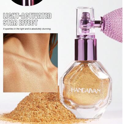 HANDAIYAN 喷枪高光喷雾瓶，持久显色，细腻珠光高光粉，适用于派对、旅行、便携、毕业典礼、生日、节日、夏季、秋季、万圣节、Y2K时尚、女性、海滩、旅行、露营、户外活动、学校、校园、节日装饰、礼物、玫瑰、角色扮演，最佳色彩魅力氛围，面部彩绘，化妆品，适合女性，冬/春季理想之选，生日/情人节/母亲节礼物佳选，狂欢节派对必备，最佳色彩选择