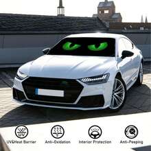 1pc Cartoon Pattern Car Sun Visor, Easy To Install, Interesting Car Accessory Design, Made Of Polyester Fiber Material, Car Interior UV Protection Sunshade, Easy To Install, Suitable For Various Car Models Decoration, With Heat Insulation And Privacy Protection Function, Keeps Your Car Cool, Foldable For Easy Storage