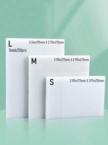 1 包 50 张透明便签，10 包/500 张带粘合剂的简易便签，用于做笔记、备忘录的突出显示贴纸，适用于学校用品、办公文具、学生、专业人士、家庭使用、返校 - 無色 - 查看 11