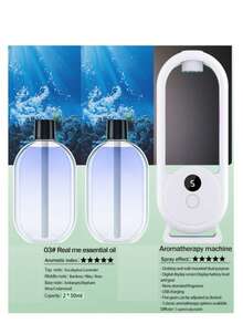 智能自动香薰机空气清新剂卫生间浴室香薰精油分配器加湿器净化喷雾器客厅卫生间除臭精油扩散器USB多模式LED数字显示屏家用壁挂式显示器办公室香氛