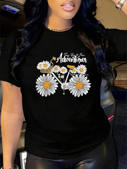 Playeras Deportivas Mujer Manga Corta Cuello Redondo Casual