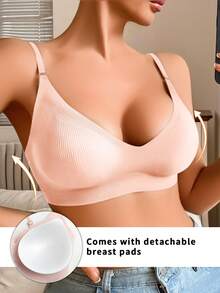Women's Seamless Jelly Soft Support Wireless Backless Lift Bra - Baby Pink - View 2