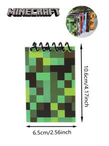 Microsoft 6 件套微软官方授权  像素风格线圈笔记本日常学习和办公礼物创意有趣的像素风格迷你空白页 6 种图案圣诞节生日返校季通用文具礼物 - 彩色 - 查看 2