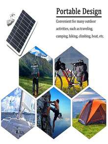 1PC Foldable Solar Panel, Portable 2/4/6-Fold Solar Panels Charger, USB Full Time Power Solar Panel Mobile Power Supply,20W Monocrystalline Silicon Solar Panel Folding Bag For Outdoor Portable Mobile Phone Charging And Power Generation Photovoltaic Panel