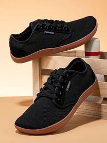 HOBIBEAR Men's Soft Sole Comfortable Wide Toe Minimalist Barefoot Shoes, Lightweight Casual Sneakers (Run Large) - Brown - View 3