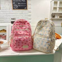 Women'S Backpack Set 3pcs Women'S Backpack Set - Multi-Purpose Bag Combo With Adjustable Straps & Bow Pattern Large Capacity With Multiple Pockets Suitable For College Students, Ladies For Travel Suitable For Returning To School And Starting School - Blue - View 7