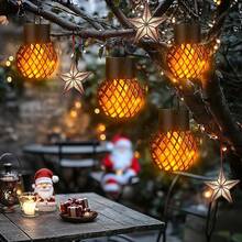 1/2/4PCS LED Outdoor Solar Flame Effect Pendant Light Waterproof Garden Decoration Light Courtyard Solar Fairy Light