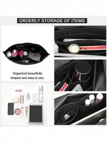 Purse Organizer Insert For Le Pliage Tote Bag Organizer Insert Multi Pocket Felt Handbag Organizer Zipper Bag Organizer Inter Bag, Multifunctional Portable Divider Pouch For Spacious Cosmetic Storage, Lightweight Travel And Casual Style Bag Accessories