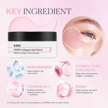KOEC PDRN Collagen Eye Patch, Korean Glass Skin Care Under Patch Hydrating Radiance Easy Eye Mask, Hydrating Firming Care, Eye Bags Reduction - 藕粉色 - 查看 4
