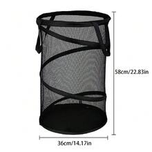 1 Giỏ đựng quần áo bẩn hình trụ bằng lưới, kích thước lớn, đựng được nhiều đồ, thích hợp cho phòng ngủ, phòng tắm, ban công, lý tưởng cho các bà nội trợ và gia đình - Nhiều màu - Xem 4