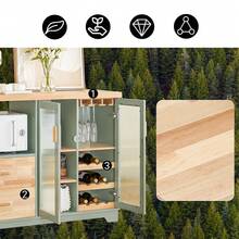 SoBuy Kitchen Cabinet FSB81-GR - Green - View 11