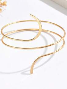 1 pieza Pulsera de brazalete abierto elegante con diseño de gota metálica líquida, adecuado para uso diario y de fiesta de las mujeres